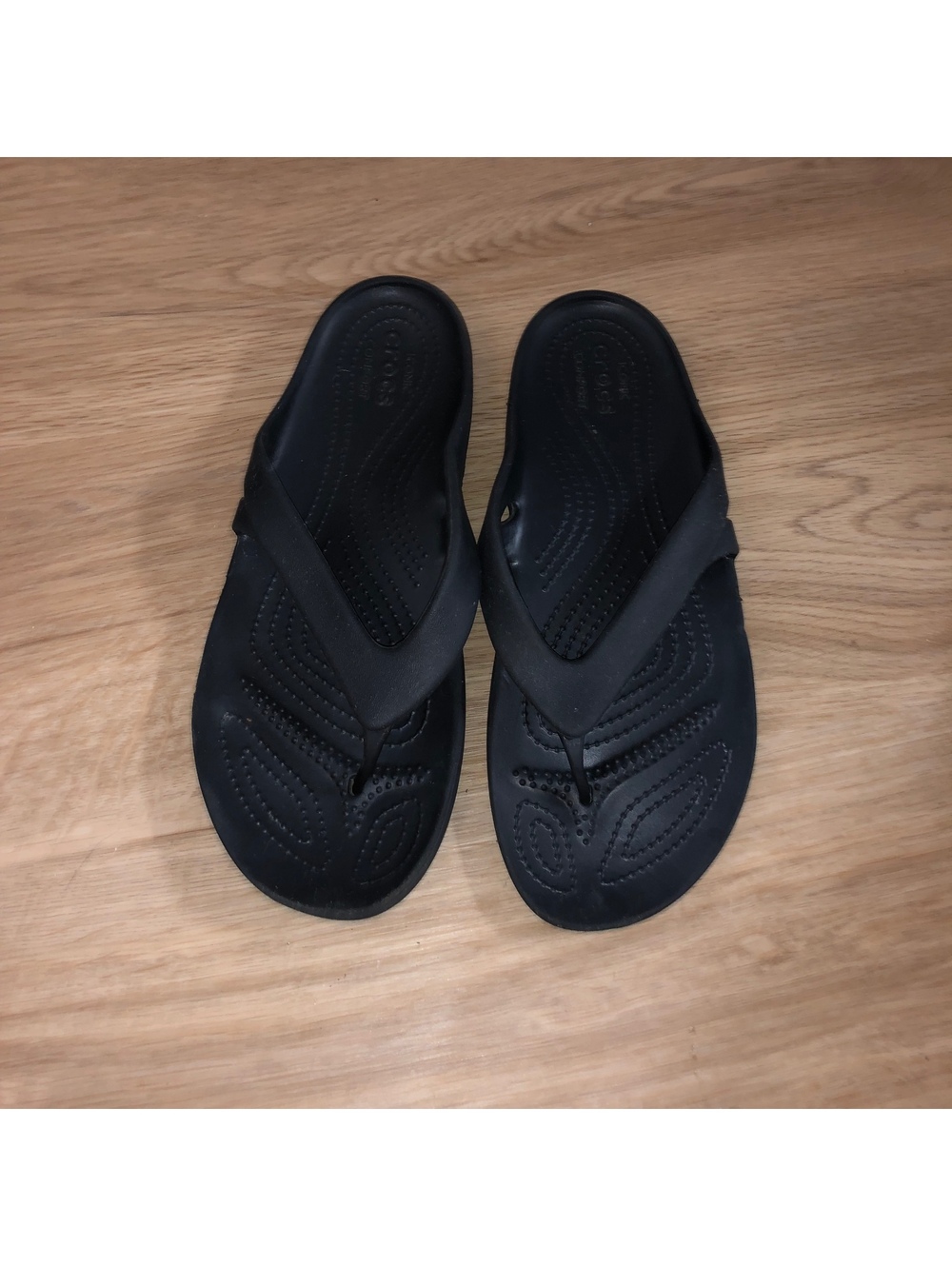 CROCS KADEE II 2 BLACK THONG FLIP FLOPS SANDALS WOMENS SIZE 10
